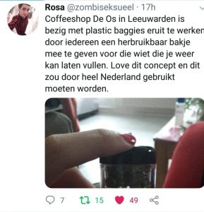 cannabis wiet plastic zakje coffeeshop coffeeshops duurzaam De Os Burgemeester Arnhem wietproef wietexperiment