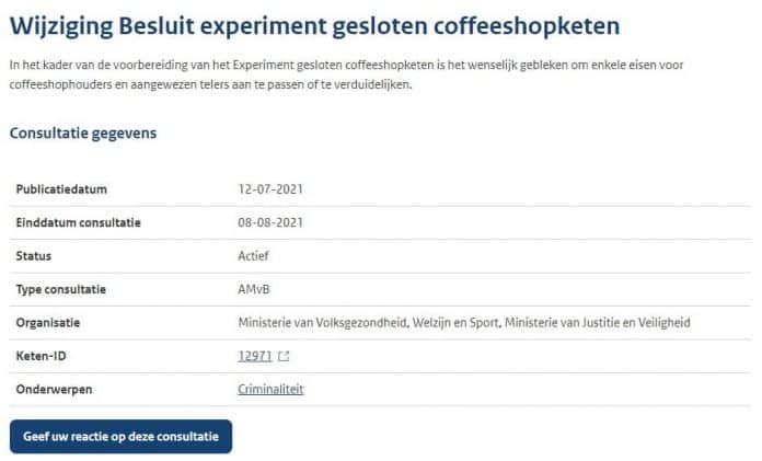 amvb experiment gesloten coffeeshopketen wietexperiment