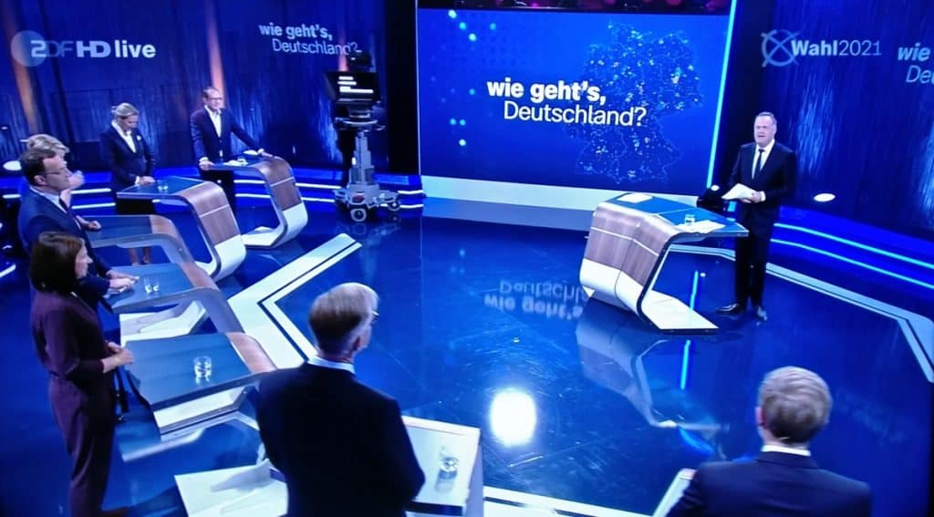 Overzichtsfoto afsluiting debatronde van 31 augustus 2021 bij ZDF