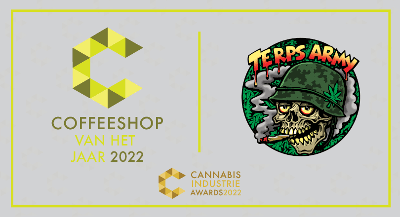 Terps Army is verkozen tot Coffeeshop van het Jaar tijdens de Cannabis Industrie Awards 2022.