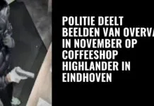 Politie deelt beelden van overval in november op coffeeshop Highlander in Eindhoven